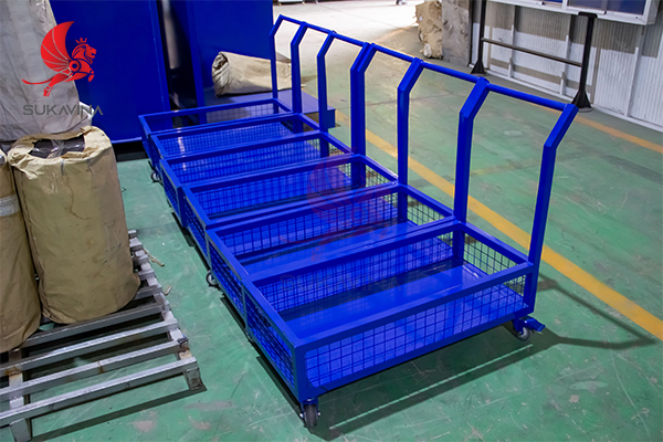 Xe đẩy hàng 4 bánh bằng thép sơn tĩnh điện 